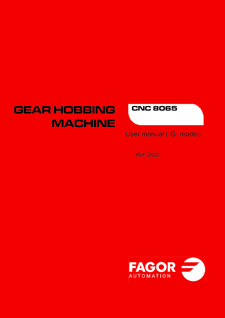 CNCelite 8065 Gear hobbing machine manual (·G· model)