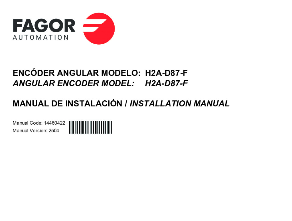 H2-D87-F absolute angular encoder –  SSI (Fagor) protocol