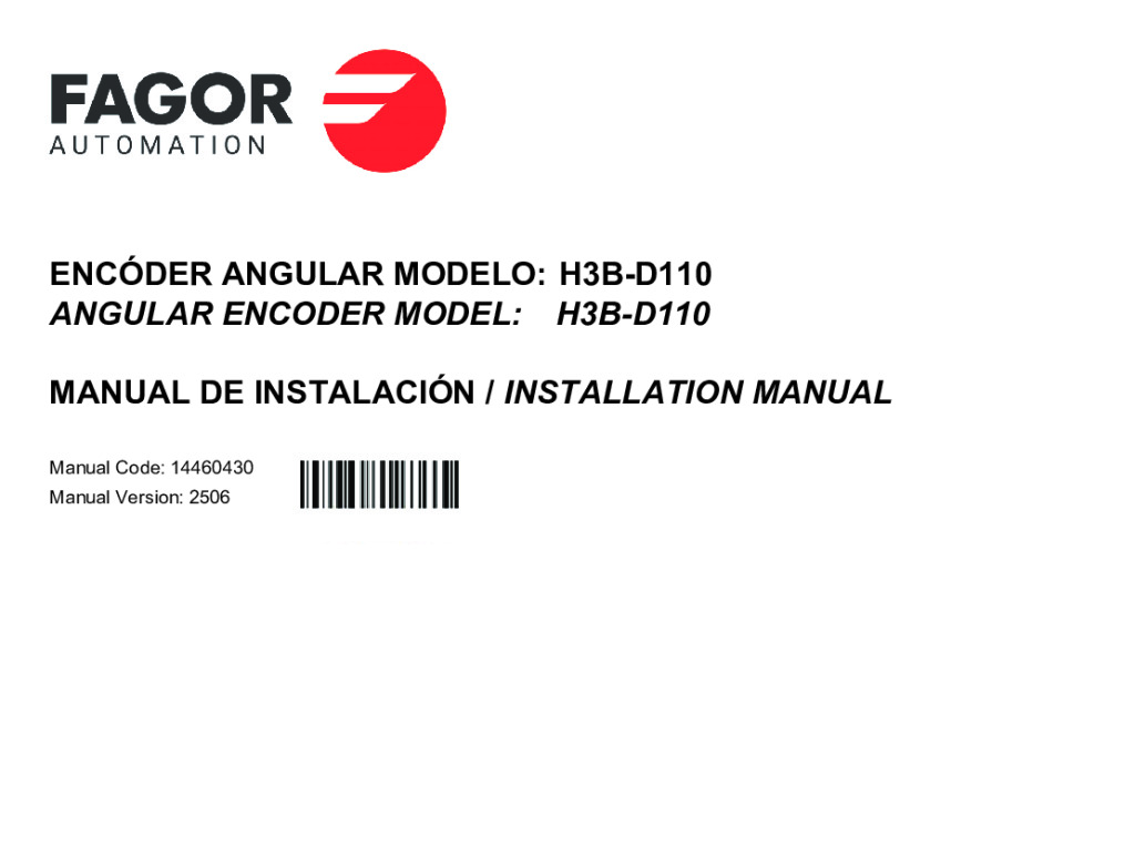 H3-D110 absolute angular encoder – SSI (Fagor) protocol