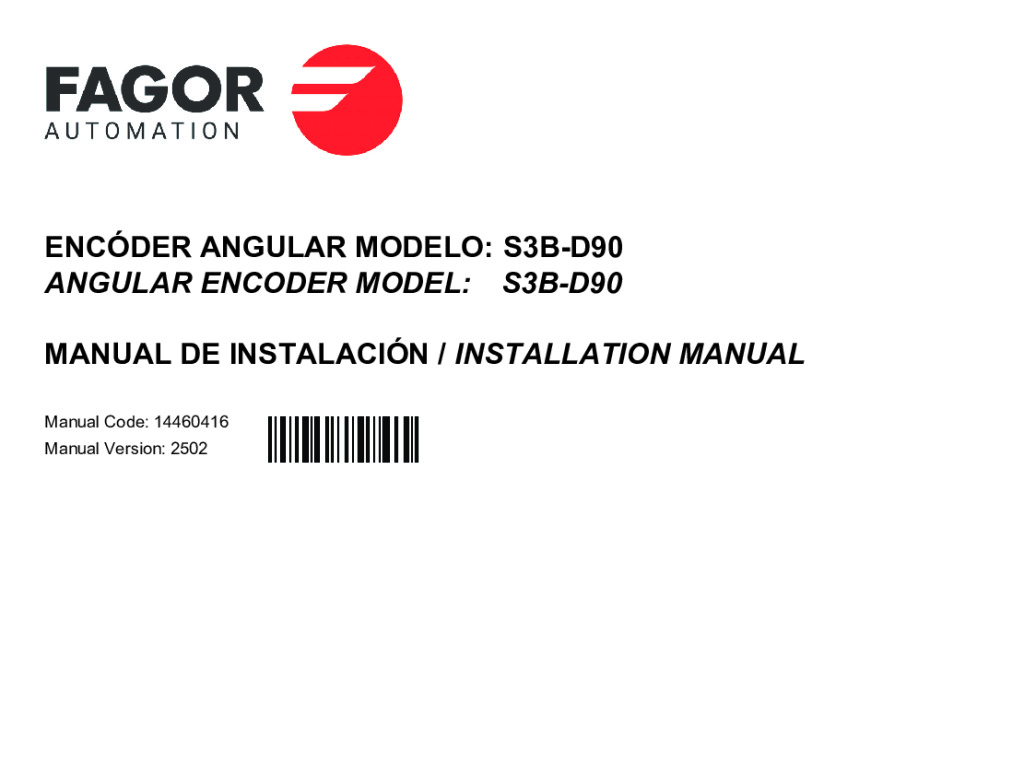 S3-D90 absolute angular encoder – SSI (Fagor) protocol