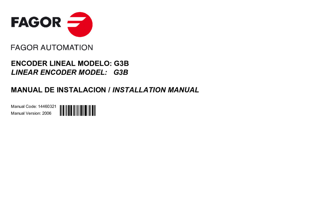 Portada: G3 model absolute linear encoder – SSI (Fagor) protocol