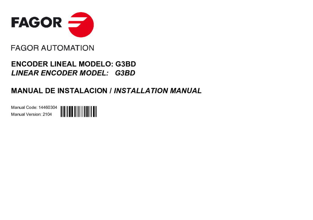 Portada: G3 model absolute linear encoder – FeeDat (Fagor) protocol
