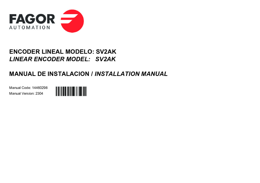 Portada: SV2 model absolute linear encoder – Yaskawa protocol